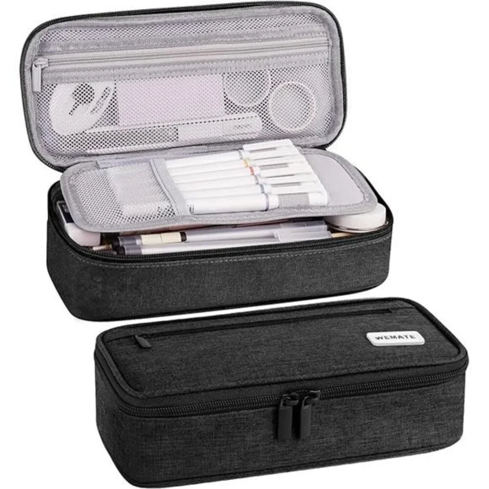New Large Capacity School Pencil Case , Pen‎ Pouch & Stationery Organizer, Black